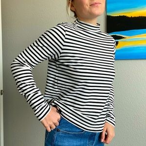 Black and white striped turtleneck